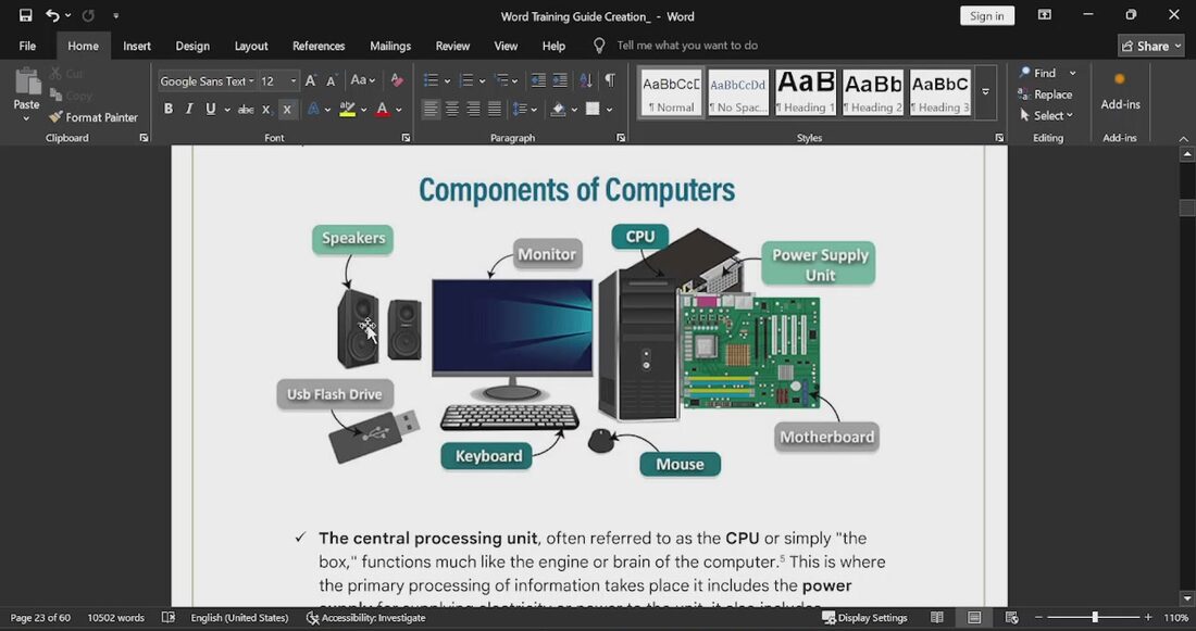 Computer Basics video lesson at KLTE Africa Academy: The parts of a computer