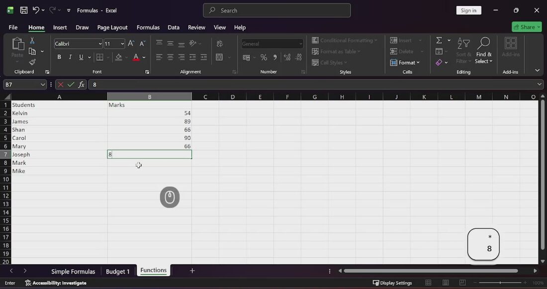 Microsoft Excel video lesson at KLTE Africa Academy: Your first Excel formulas